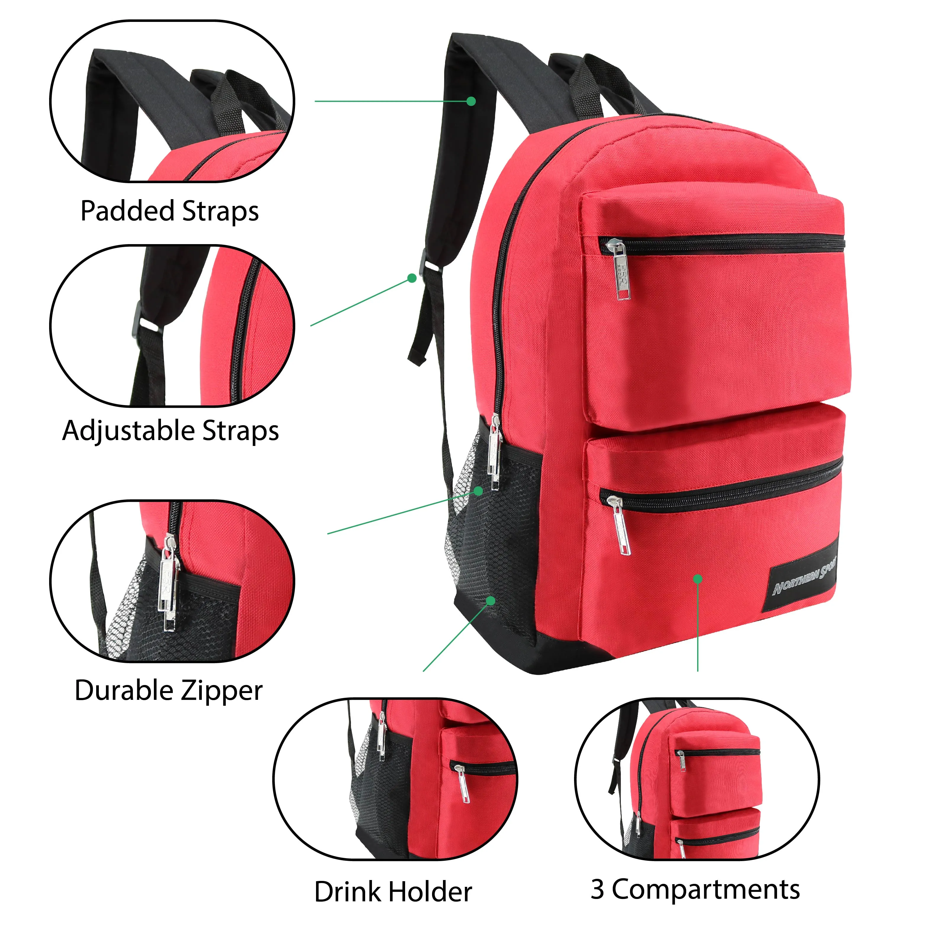 12 Deluxe 17" Backpacks & Your Choice of 12 Winter Item Sets - Wholesale Care Package: Homeless, Emergency, Charity