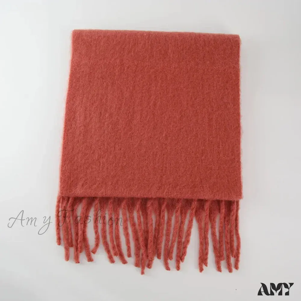 28-Color Long Muffler Soft Thick Mohair Warm Scarf
