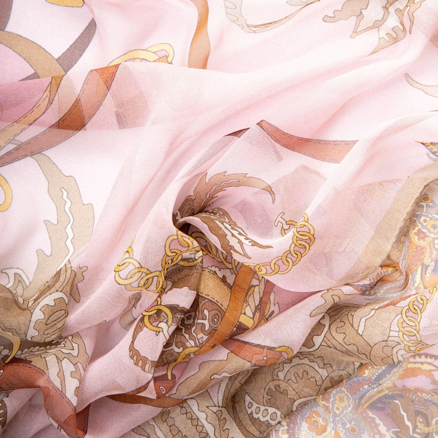 Alessandra - Long Sheer Silk Scarf - Cameo Pink