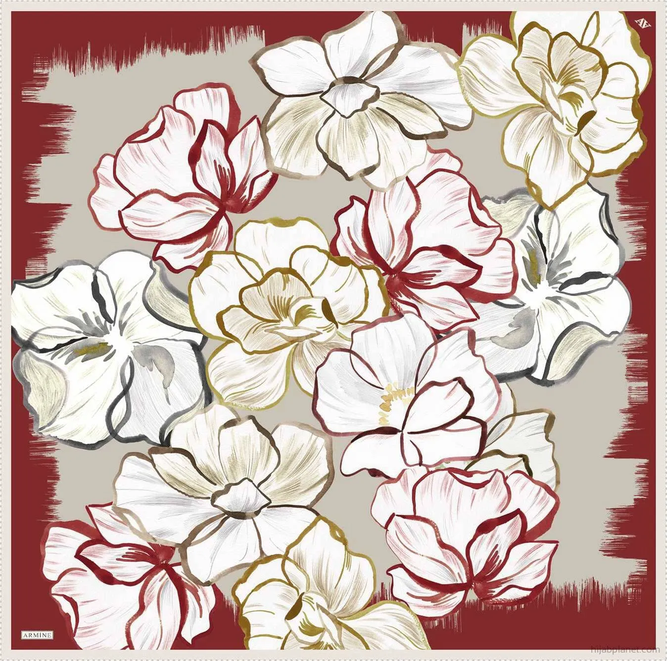 Armine Marley Floral Silk Scarf #82