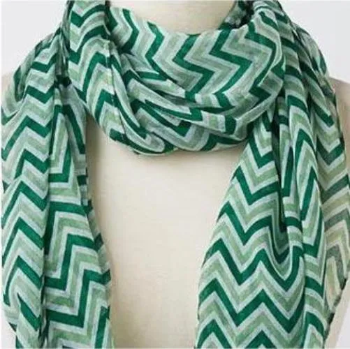 Assorted Green/White Scarves