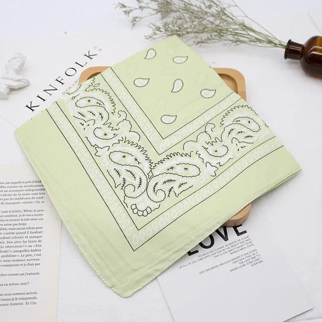 Bandana kerchief Unisex Hip Hop Black Hair Band Neck Scarf Sports Headwear Wrist Wraps Head Square Scarves Print Handkerchief
