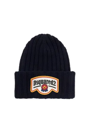 beanie hat with patch logo