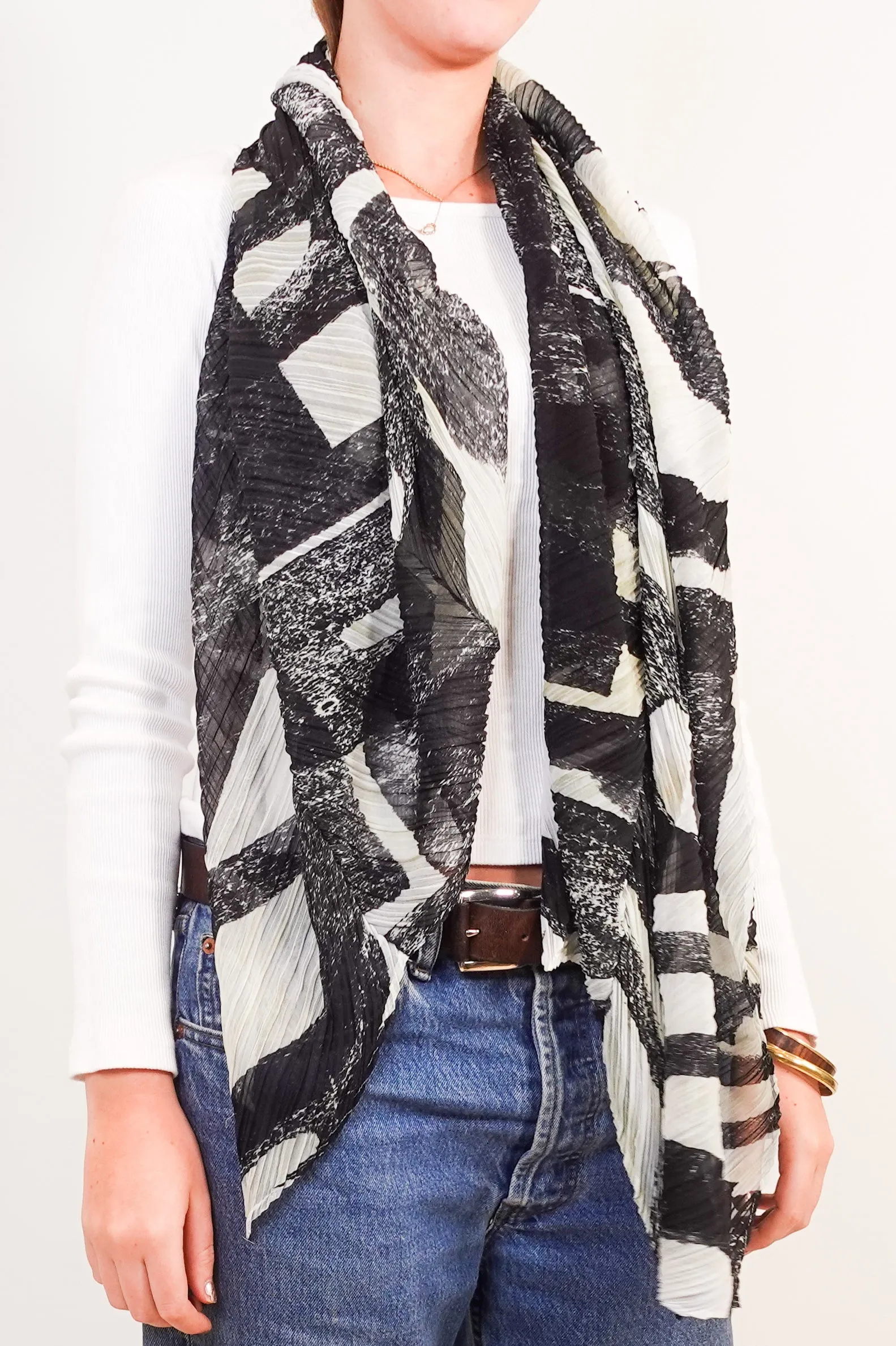 Black and white multi scarf