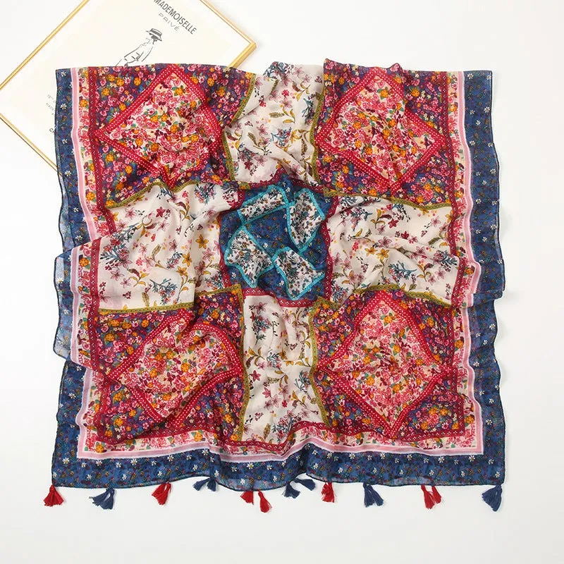 Boho Floral Scarf