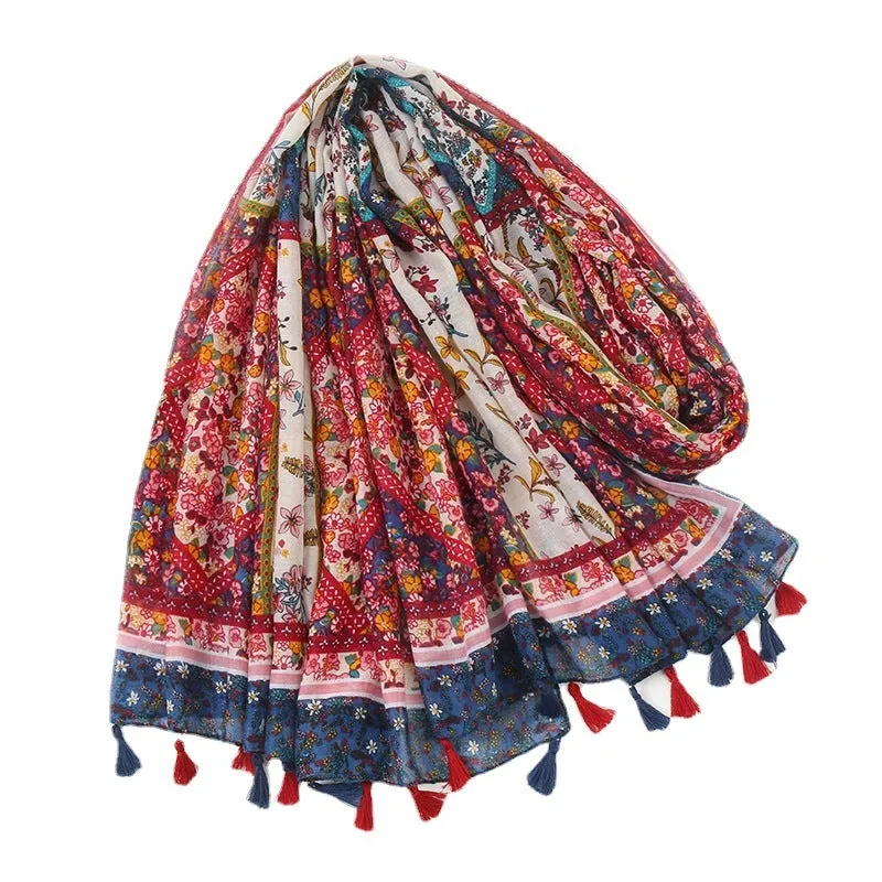 Boho Floral Scarf