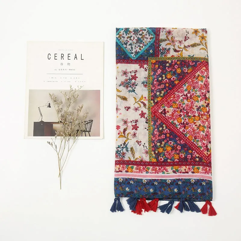 Boho Floral Scarf