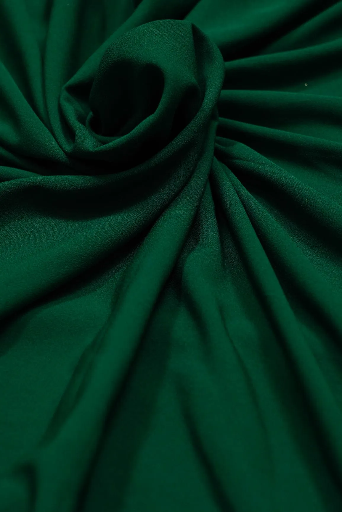 Bottle Green Dyed Crepe Fabric