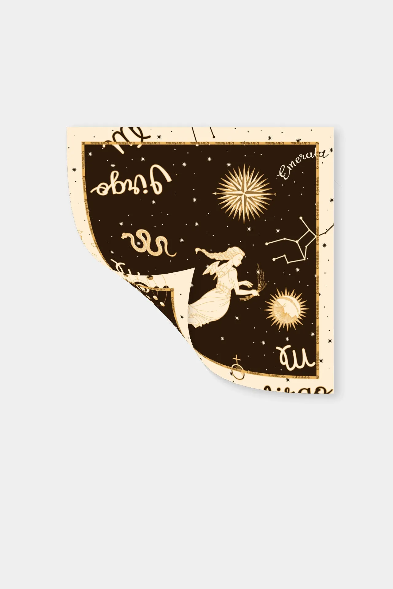 Brown Virgo Zodiac Print Scarves