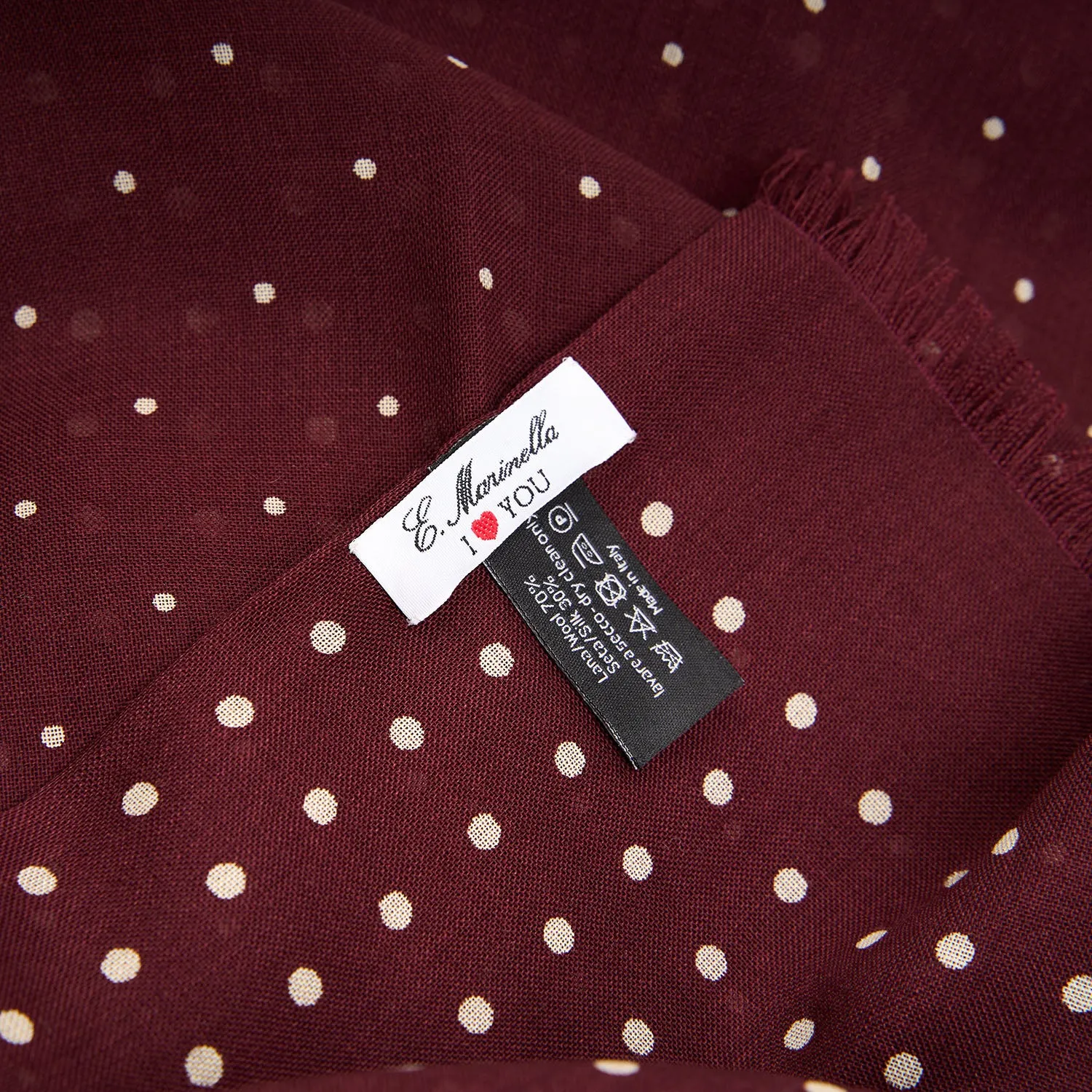BURGUNDY WOOL AND SILK SCARF