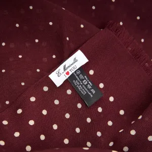 BURGUNDY WOOL AND SILK SCARF