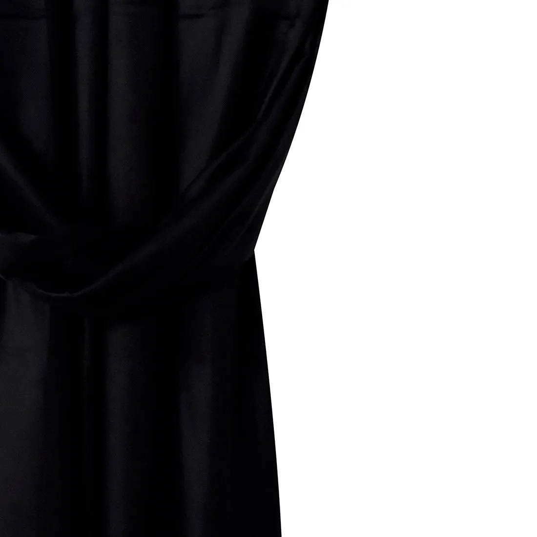 Contemporary Solid Black Satin Scarf
