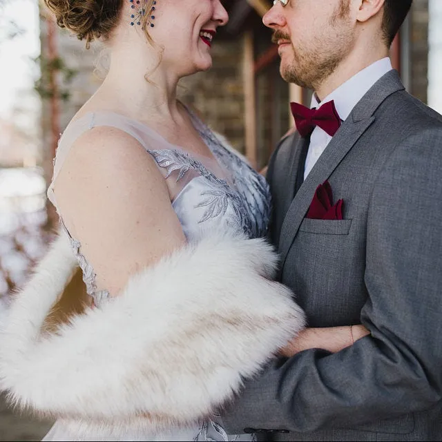 Faux Fur Wedding Scarf Wedding Bolero Bridal Cape Bridal Wrap Bridal Shrug Faux Fur Wrap Wedding cape Winter Bridal Scarf Wedding Shawl