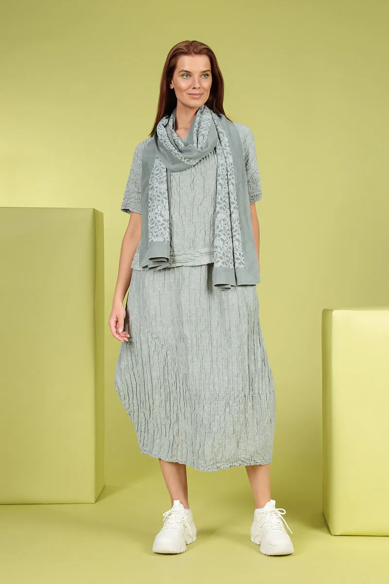 Floral Sage Silk Chiffon Scarf