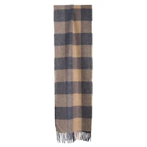 GREY AND BEIGE CASHMERE PLAID SCARF