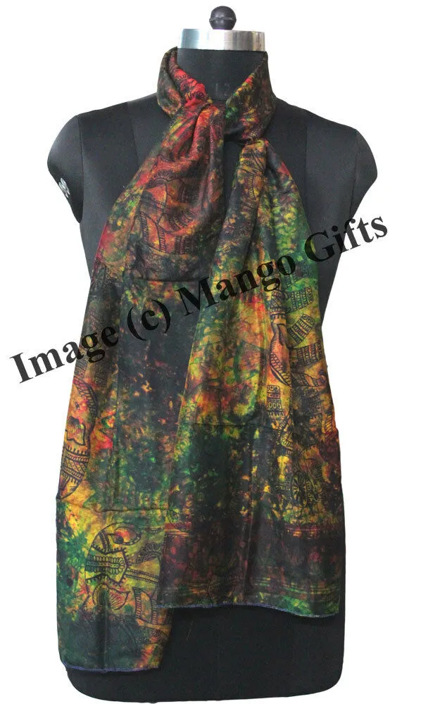 Indian Silk Sari Scarf Tie Dye Scarves Wrap Stole Dupatta Neckwraps Girls Fashion Accessories Wholesale