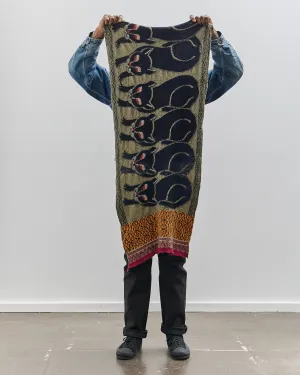Kapital Fulling Wool Scarf Bagdad Cat, Green
