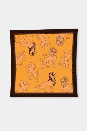 Leo Zodiac Print Scarves in Yellow