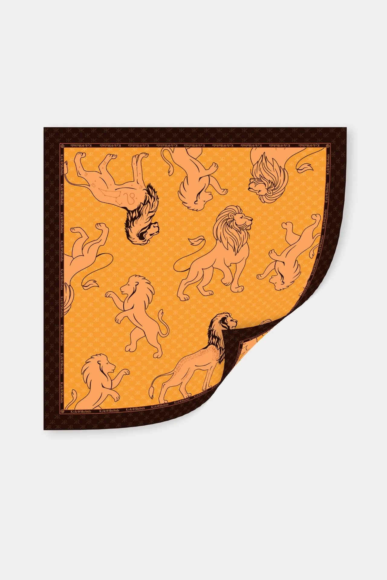 Leo Zodiac Print Scarves in Yellow
