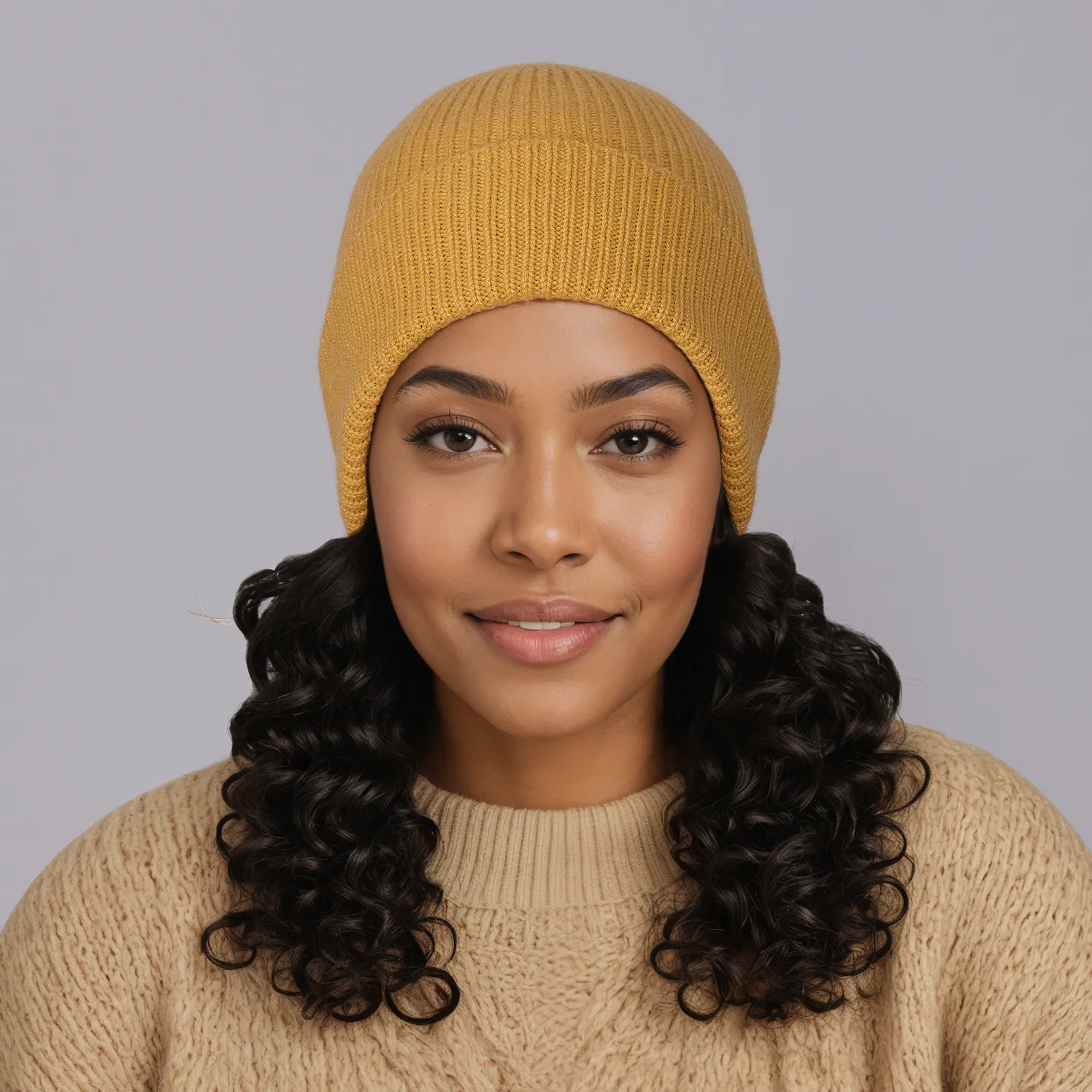 Lightweight Pure Cashmere Beanie - Yellow