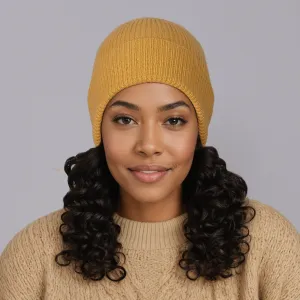 Lightweight Pure Cashmere Beanie - Yellow