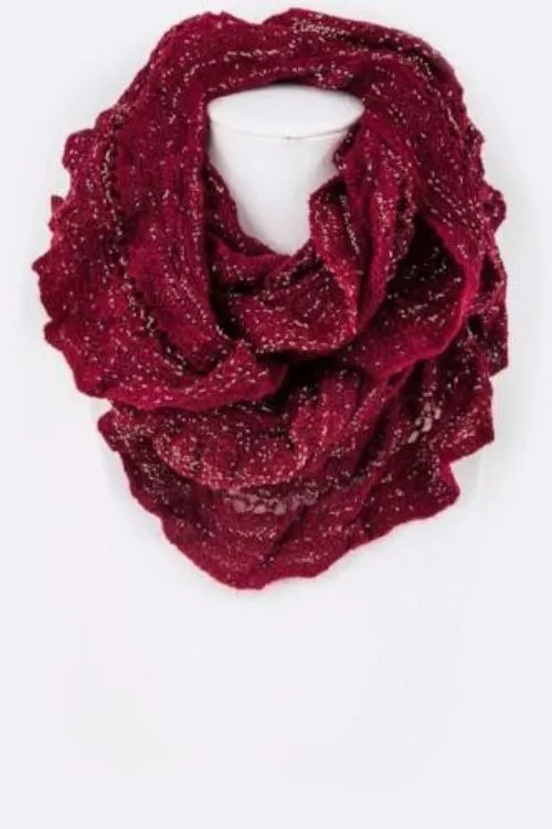 Lurex Ruffle Infinity Scarf