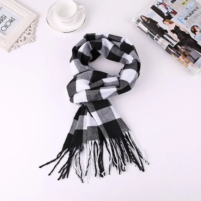 Luxury Brand Men's Winter Plaid Scarf Cashmere shawls Scarves
