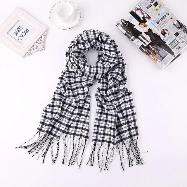 Luxury Brand Men's Winter Plaid Scarf Cashmere shawls Scarves