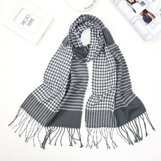 Luxury Brand Men's Winter Plaid Scarf Cashmere shawls Scarves