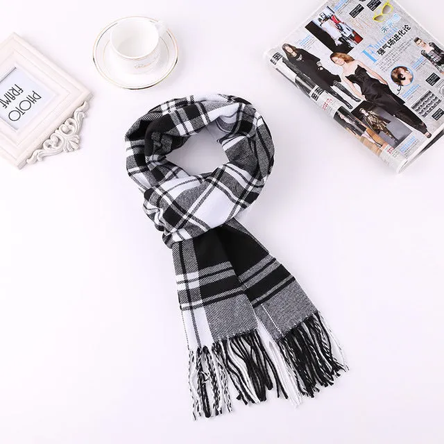 Luxury Brand Men's Winter Plaid Scarf Cashmere shawls Scarves