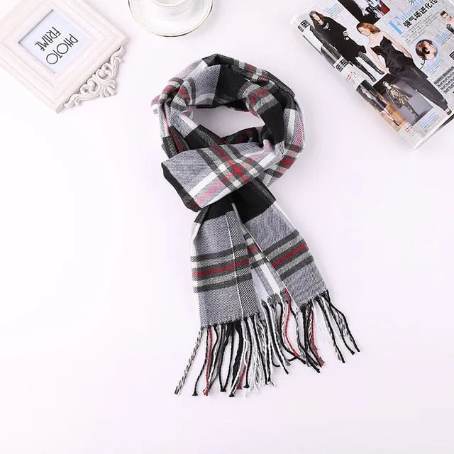 Luxury Brand Men's Winter Plaid Scarf Cashmere shawls Scarves