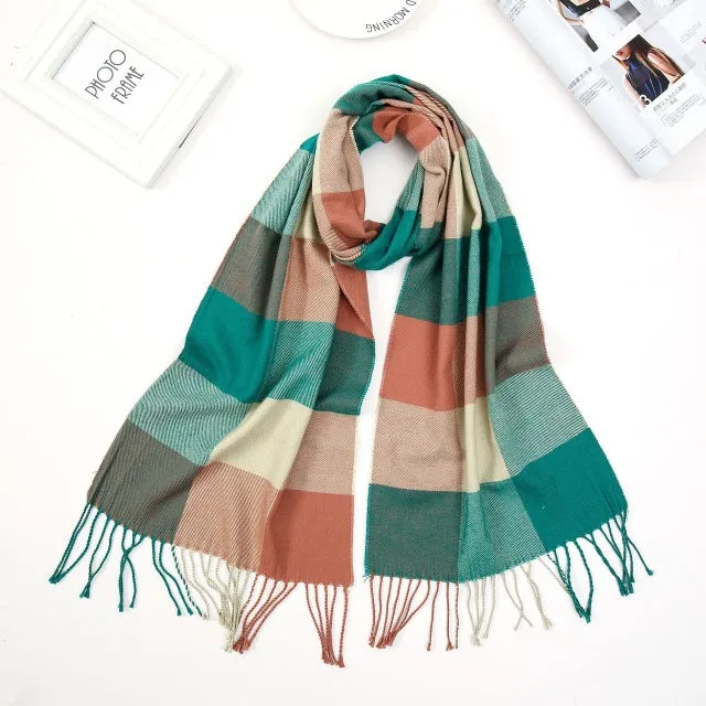 Luxury Brand Men's Winter Plaid Scarf Cashmere shawls Scarves