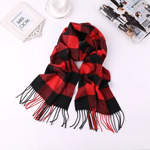 Luxury Brand Men's Winter Plaid Scarf Cashmere shawls Scarves