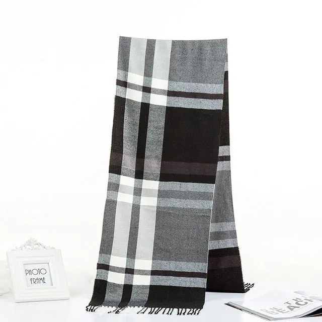 Luxury Brand Men's Winter Plaid Scarf Cashmere shawls Scarves