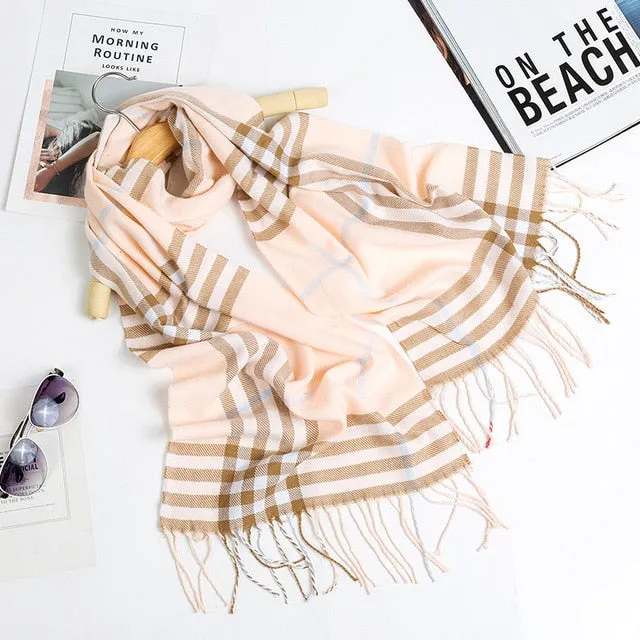 Luxury Brand Men's Winter Plaid Scarf Cashmere shawls Scarves