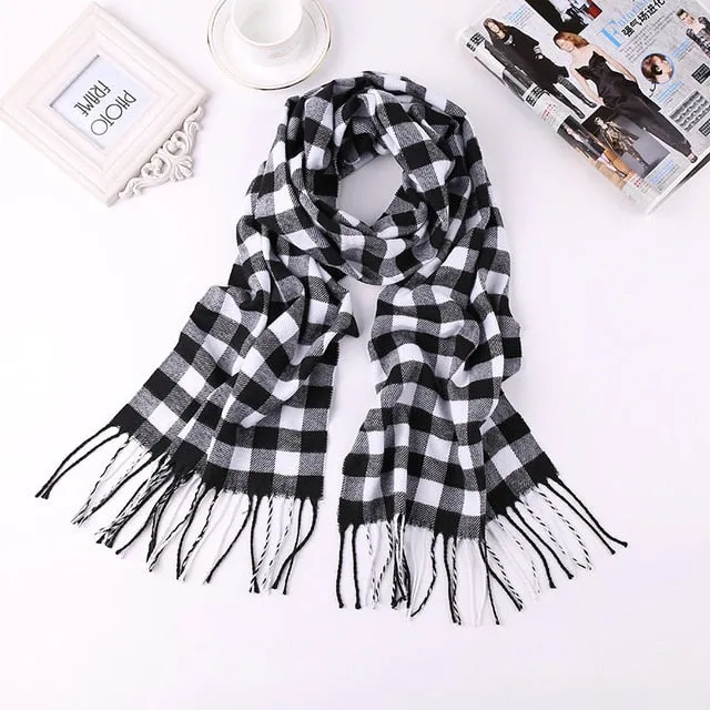 Luxury Brand Men's Winter Plaid Scarf Cashmere shawls Scarves