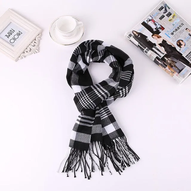 Luxury Brand Men's Winter Plaid Scarf Cashmere shawls Scarves