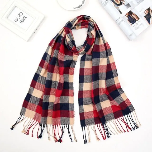 Luxury Brand Men's Winter Plaid Scarf Cashmere shawls Scarves