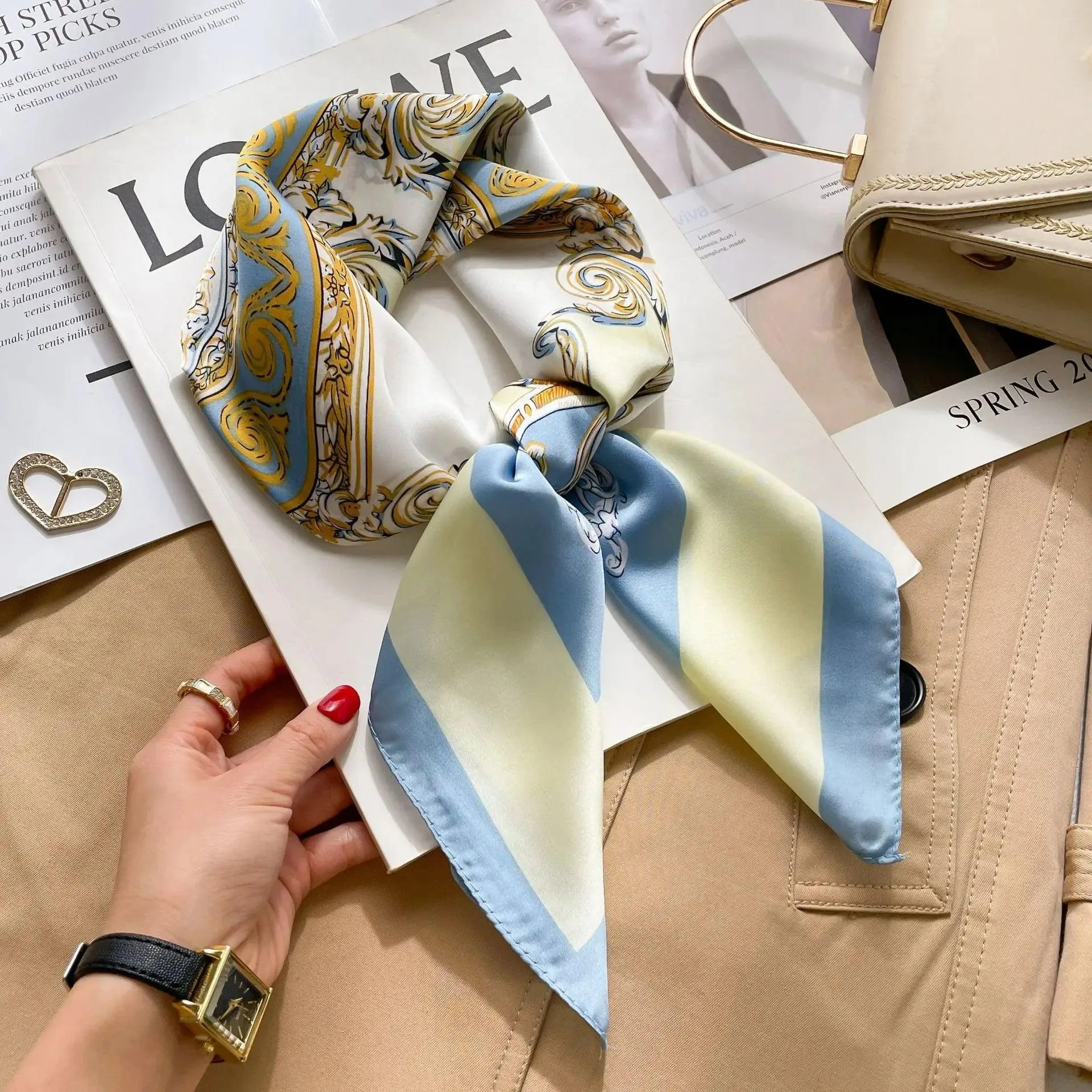 Luxury Fashion Scarves, Exquisite Designs, Versatile Use, Premium Polyester, Lightweight, 64 Colors, Perfect for Most Seasons and Styles