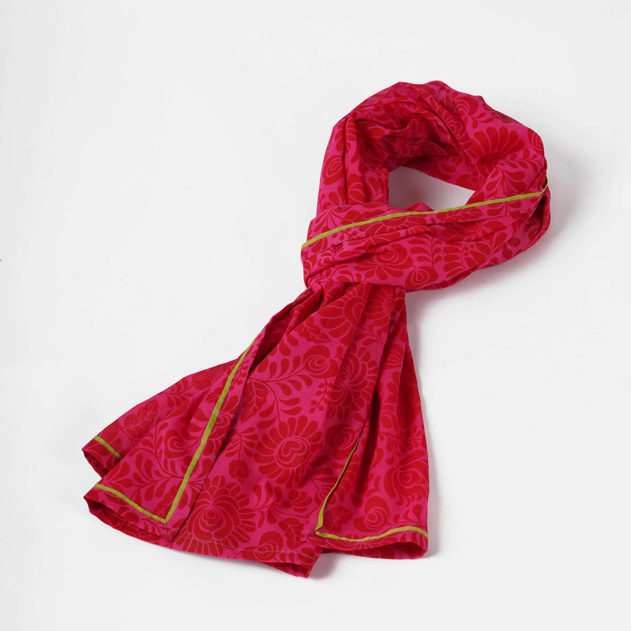 Matyo - Hot Pink printed cotton mulmul Summer Scarf