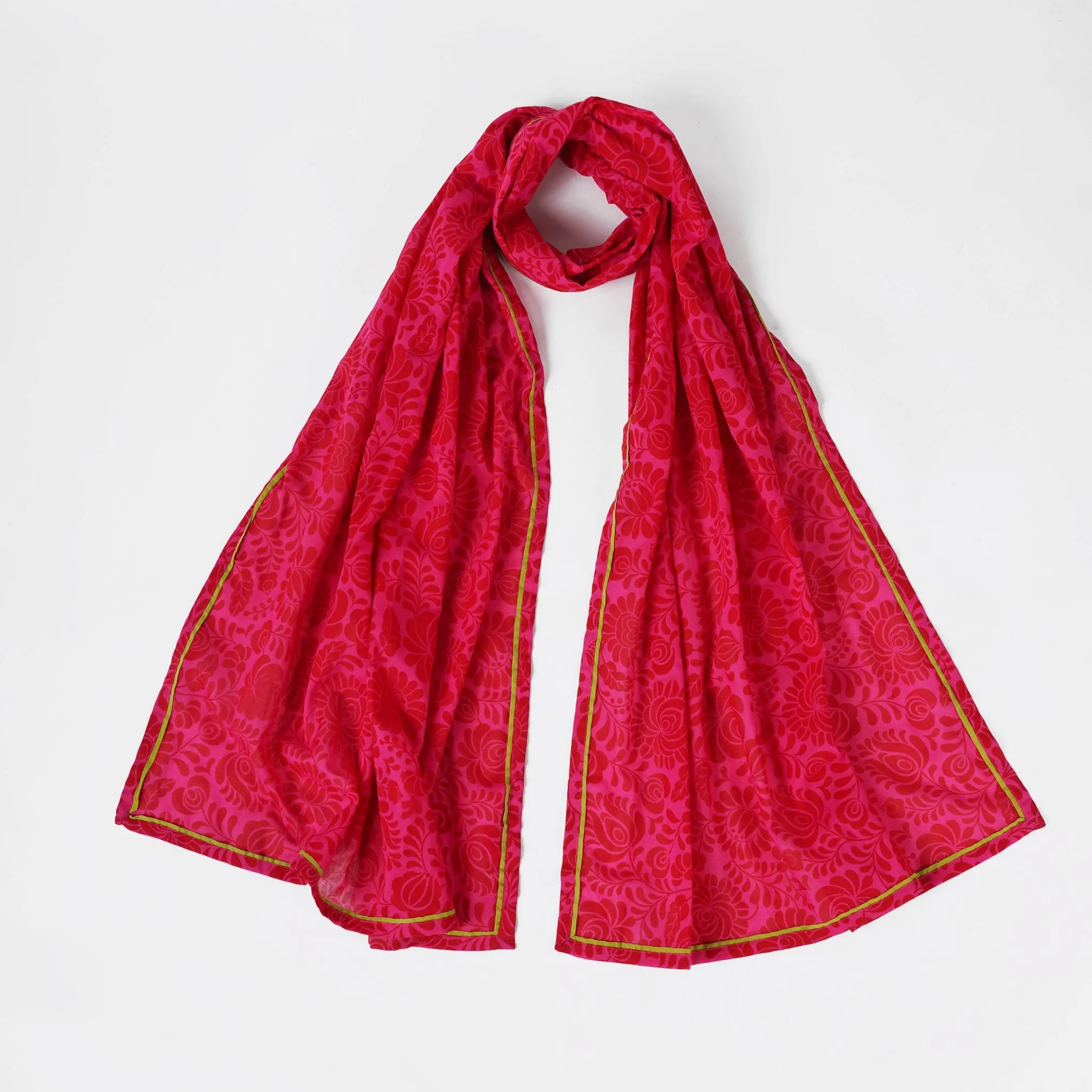 Matyo - Hot Pink printed cotton mulmul Summer Scarf