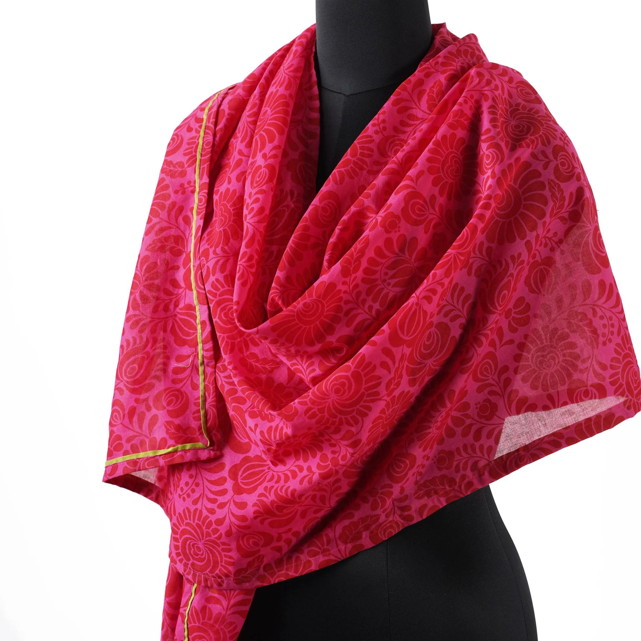 Matyo - Hot Pink printed cotton mulmul Summer Scarf
