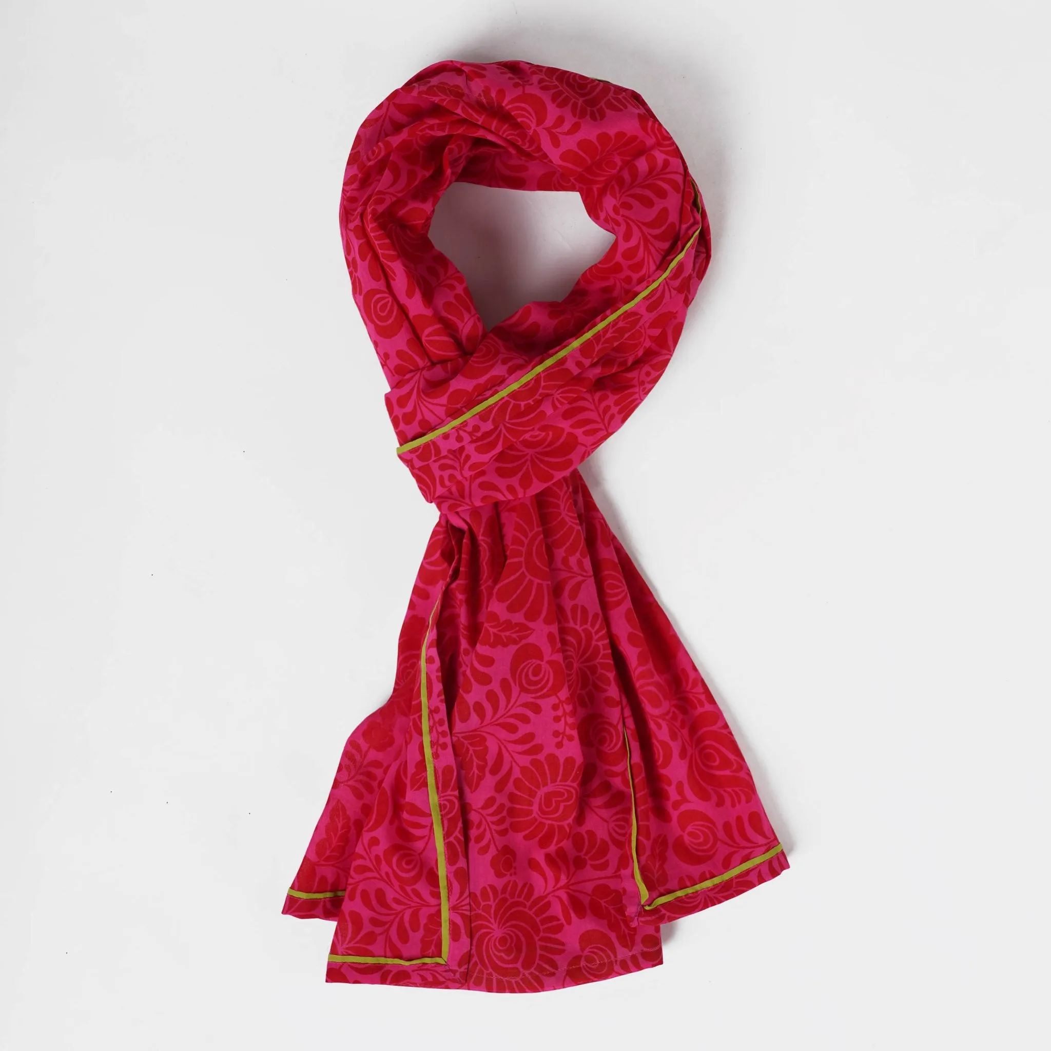 Matyo - Hot Pink printed cotton mulmul Summer Scarf