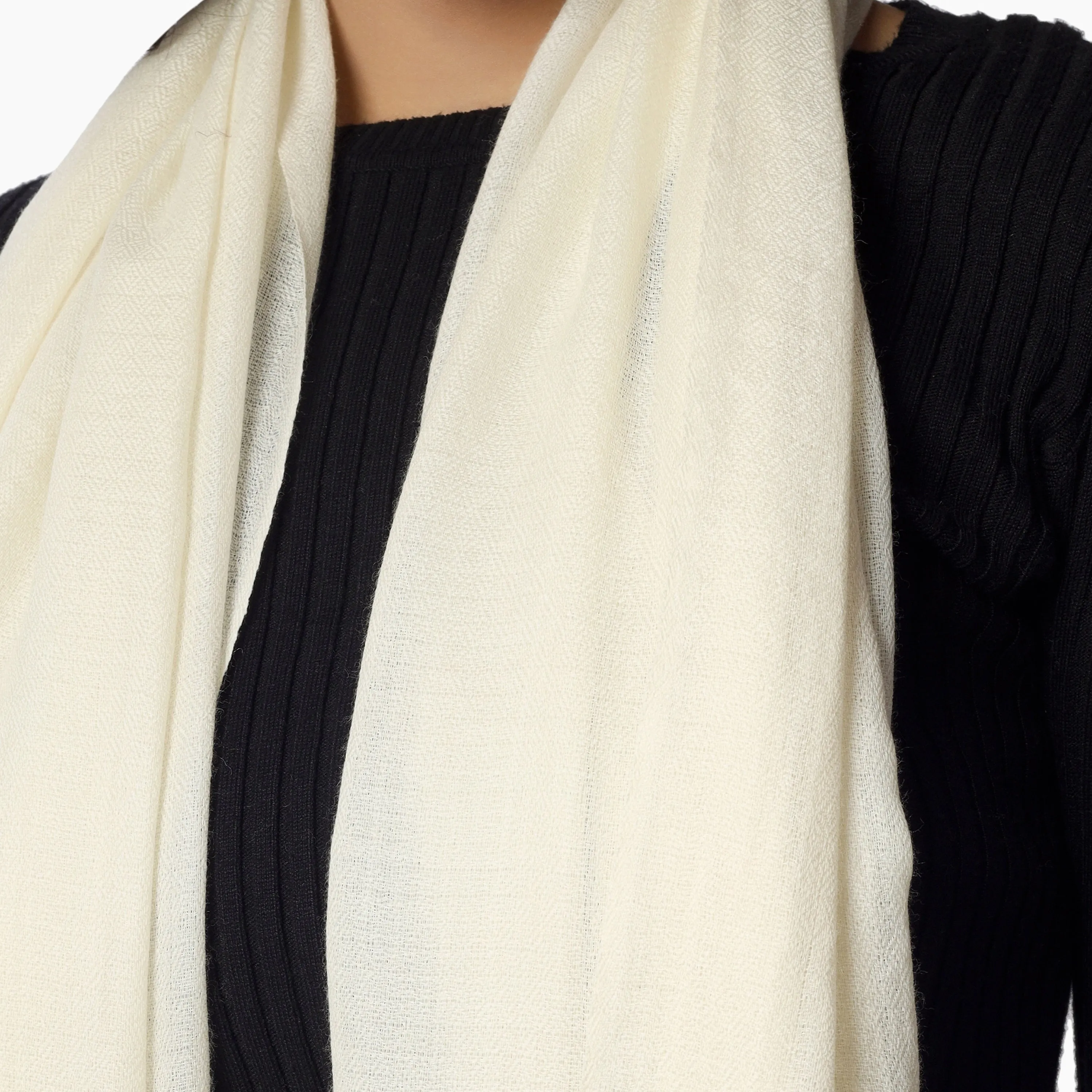 Merino Wool Scarf (Ivory)