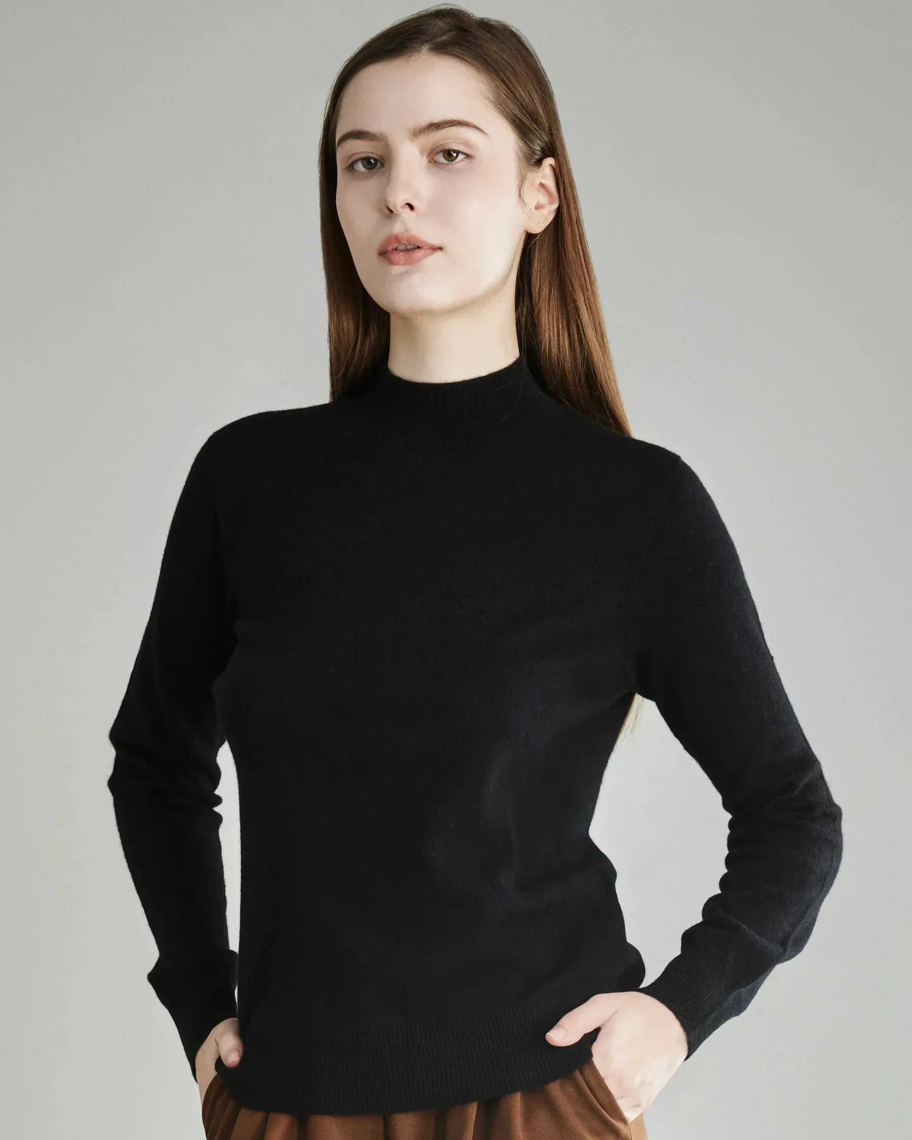 Mock Neck Cashmere Sweater