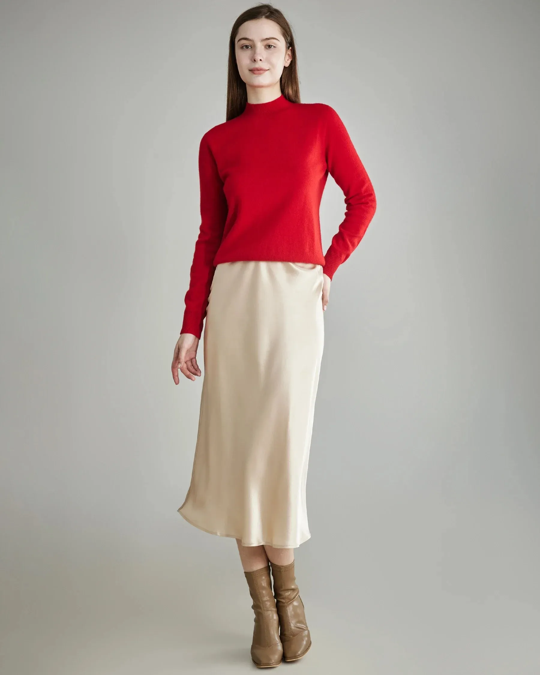 Mock Neck Cashmere Sweater