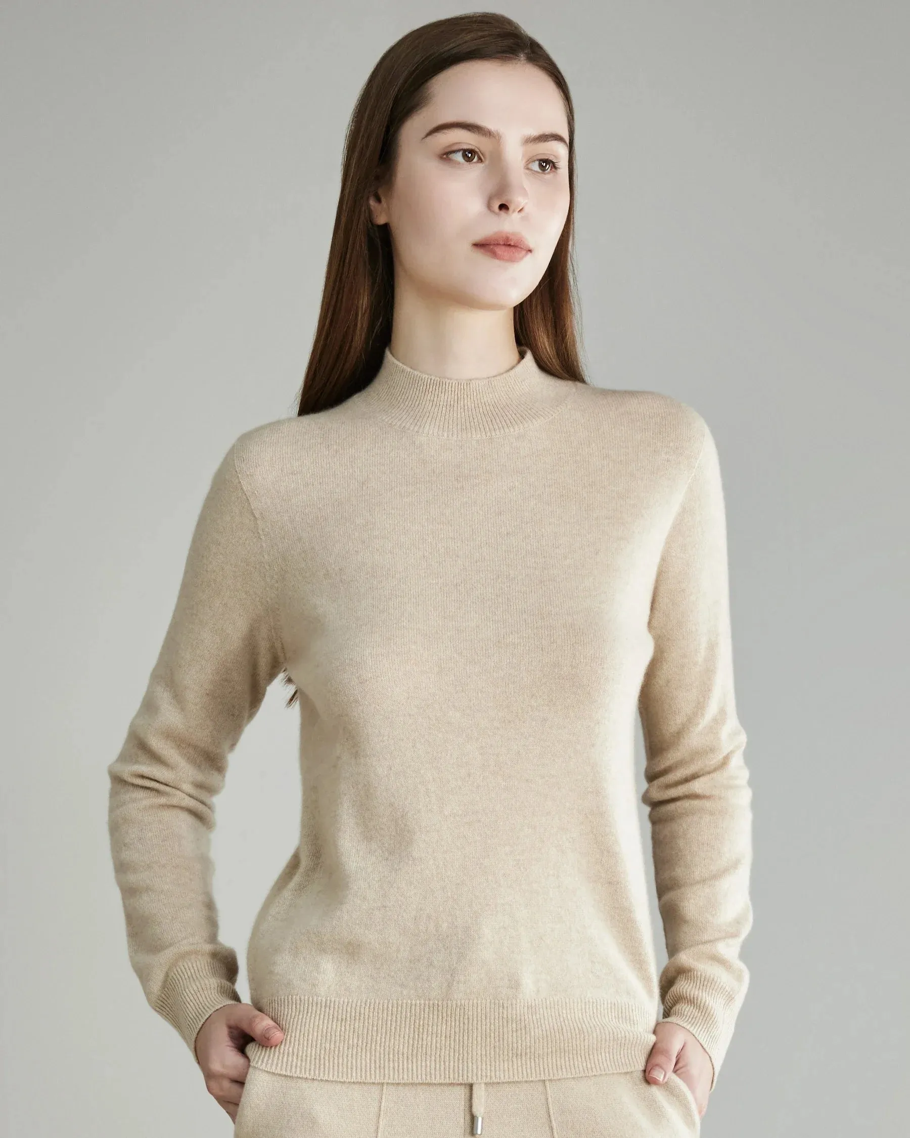 Mock Neck Cashmere Sweater