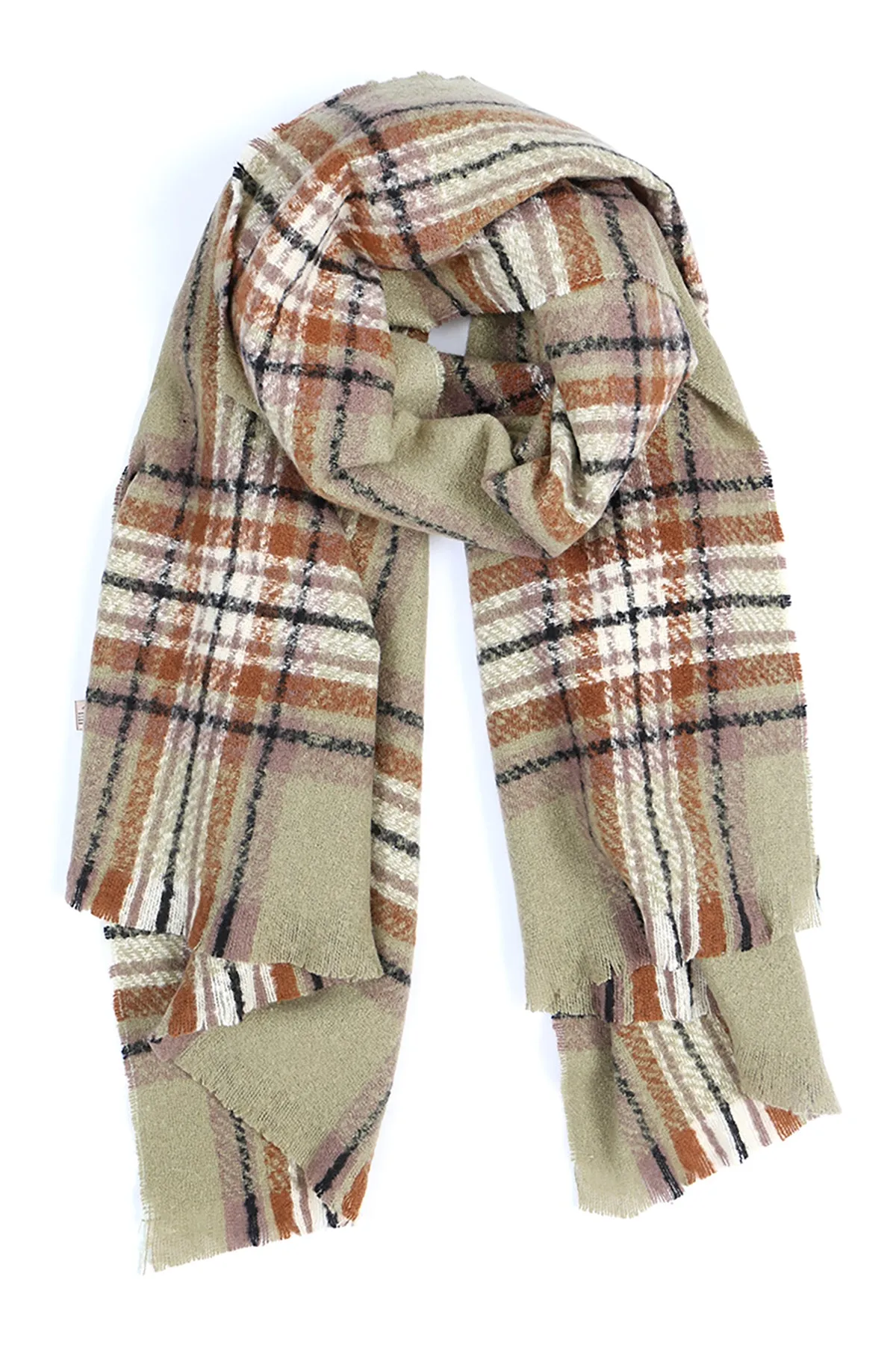 MULTI PLAID OBLONG SCARF/6PCS