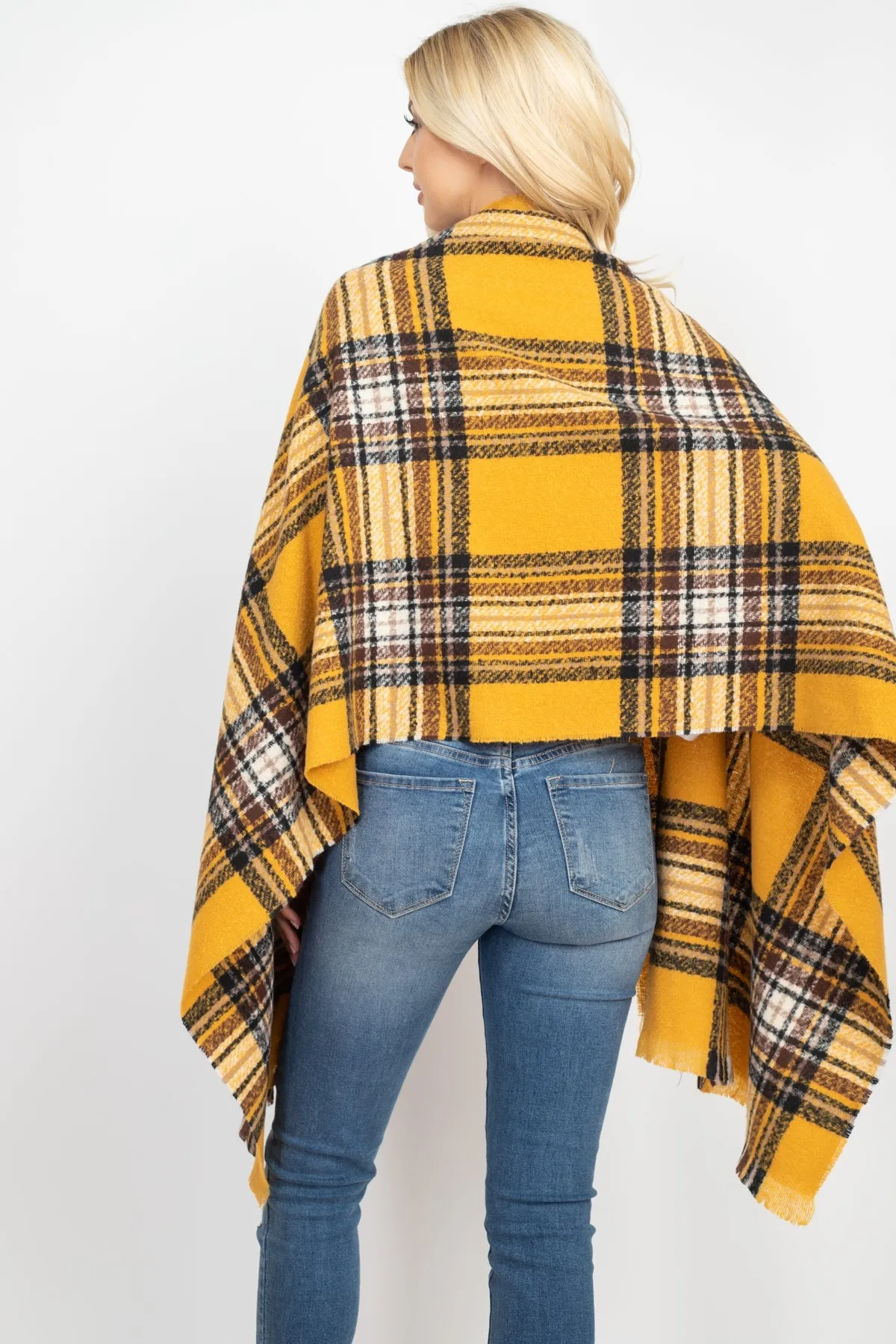 MULTI PLAID OBLONG SCARF/6PCS
