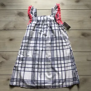 NEW Carter's Blue Plaid Pink Fringe Dress